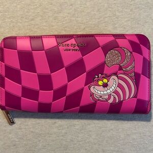 Kate Spade Fuchsia and Magenta Wallet with Cheshire Cat